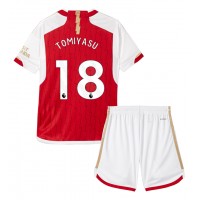 Arsenal Takehiro Tomiyasu #18 Heimtrikotsatz Kinder 2023-24 Kurzarm (+ Kurze Hosen)